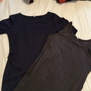 Two pink blush maternity dresses knee length